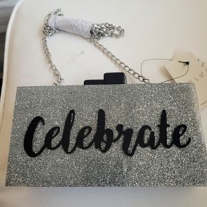 LuLu silver acrylic Celebrate Clutch